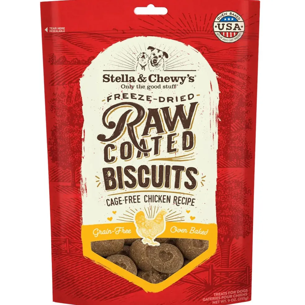 Stella & Chewy's Raw Coated Biscuits Cage-Free Chicken Recipe Crunchy Dog Treats (9 oz)