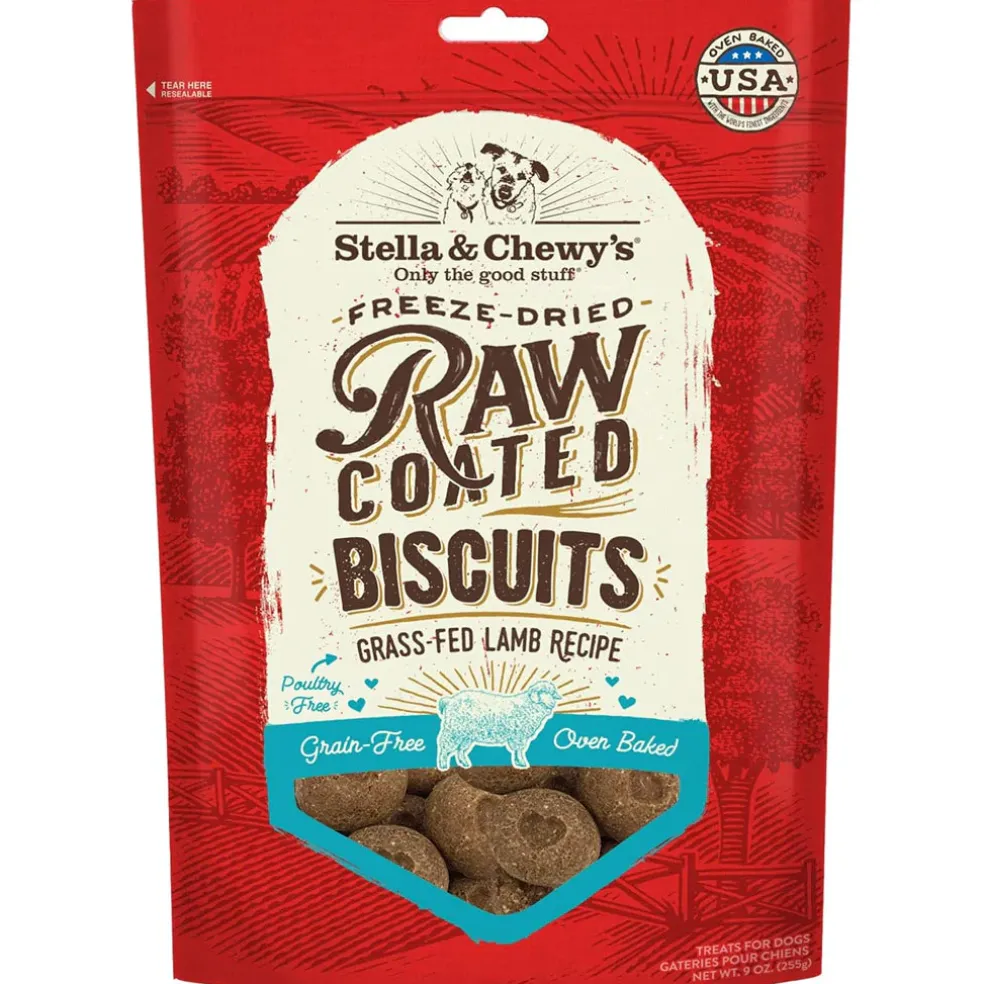 Stella & Chewy's Raw Coated Biscuits Grass-Fed Lamb Recipe Crunchy Dog Treats (9 oz)