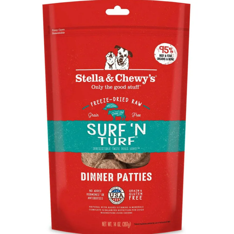 Stella & Chewy's Surf 'N Turf Dinner Patties Freeze-Dried Raw Food for Dogs