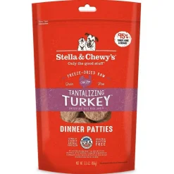 Stella & Chewy's Tantalizing Turkey Dinner Patties Freeze-Dried Raw Food for Dogs
