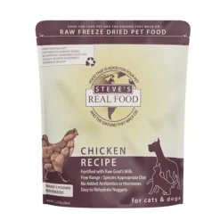 Steve's Real Food Chicken Recipe Freeze-Dried Pet Food for Cats & Dogs (1.25 lb)