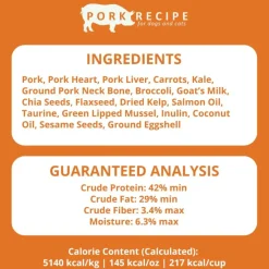 Steve's Real Food Pork Recipe Freeze-Dried Pet Food for Cats & Dogs (1.25 lb)