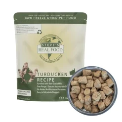 Steve's Real Food Turducken Recipe Freeze-Dried Pet Food for Cats & Dogs (1.25 lb)