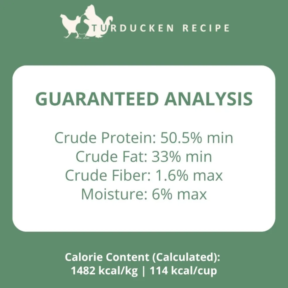 Steve's Real Food Turducken Recipe Freeze-Dried Pet Food for Cats & Dogs (1.25 lb)