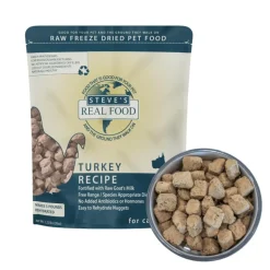 Steve's Real Food Turkey Recipe Freeze-Dried Pet Food for Cats & Dogs (1.25 lb)