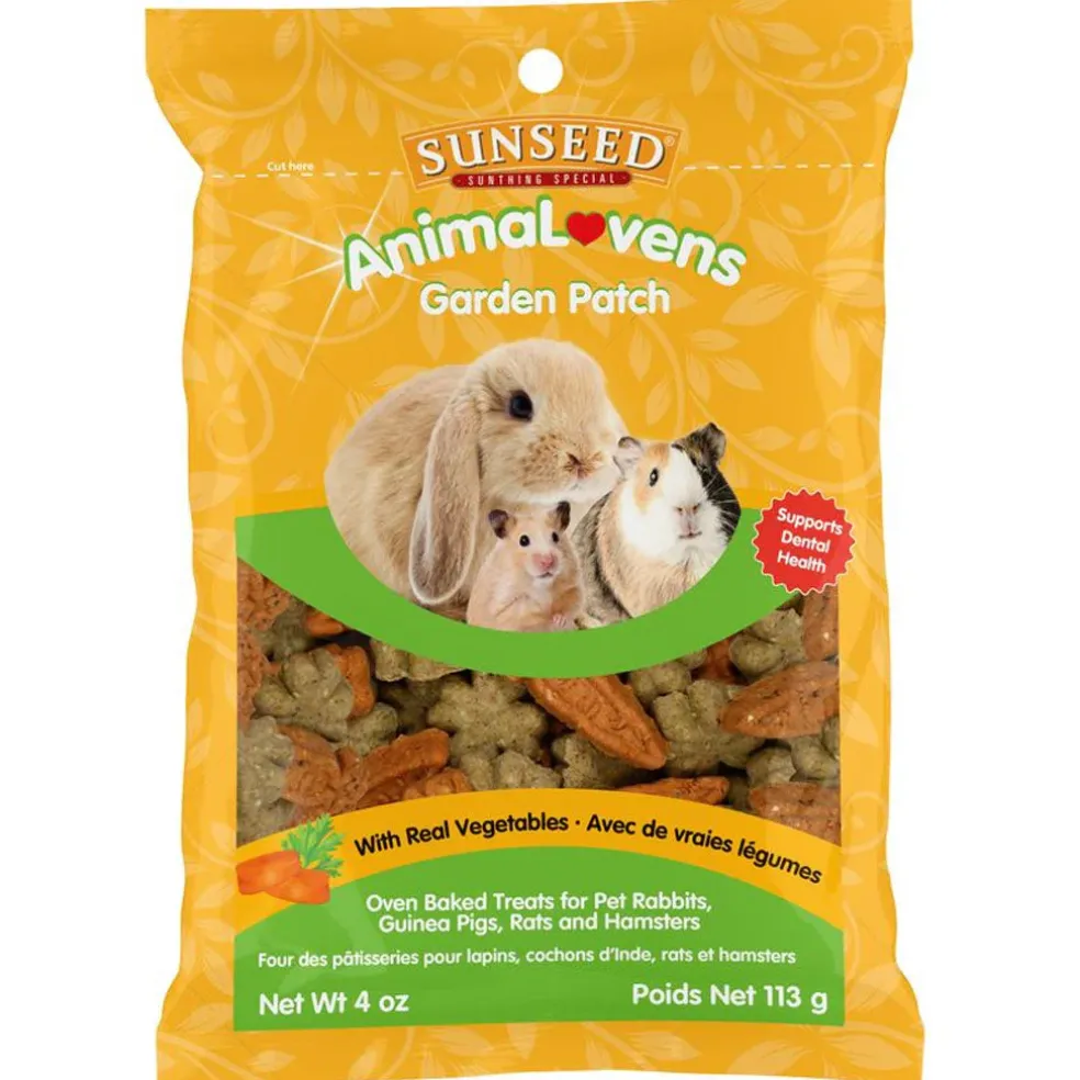 Sunseed AnimaLovens Garden Patch Oven Baked Treats for Rabbits, Guinea Pigs, Rats & Hamsters, 4-oz
