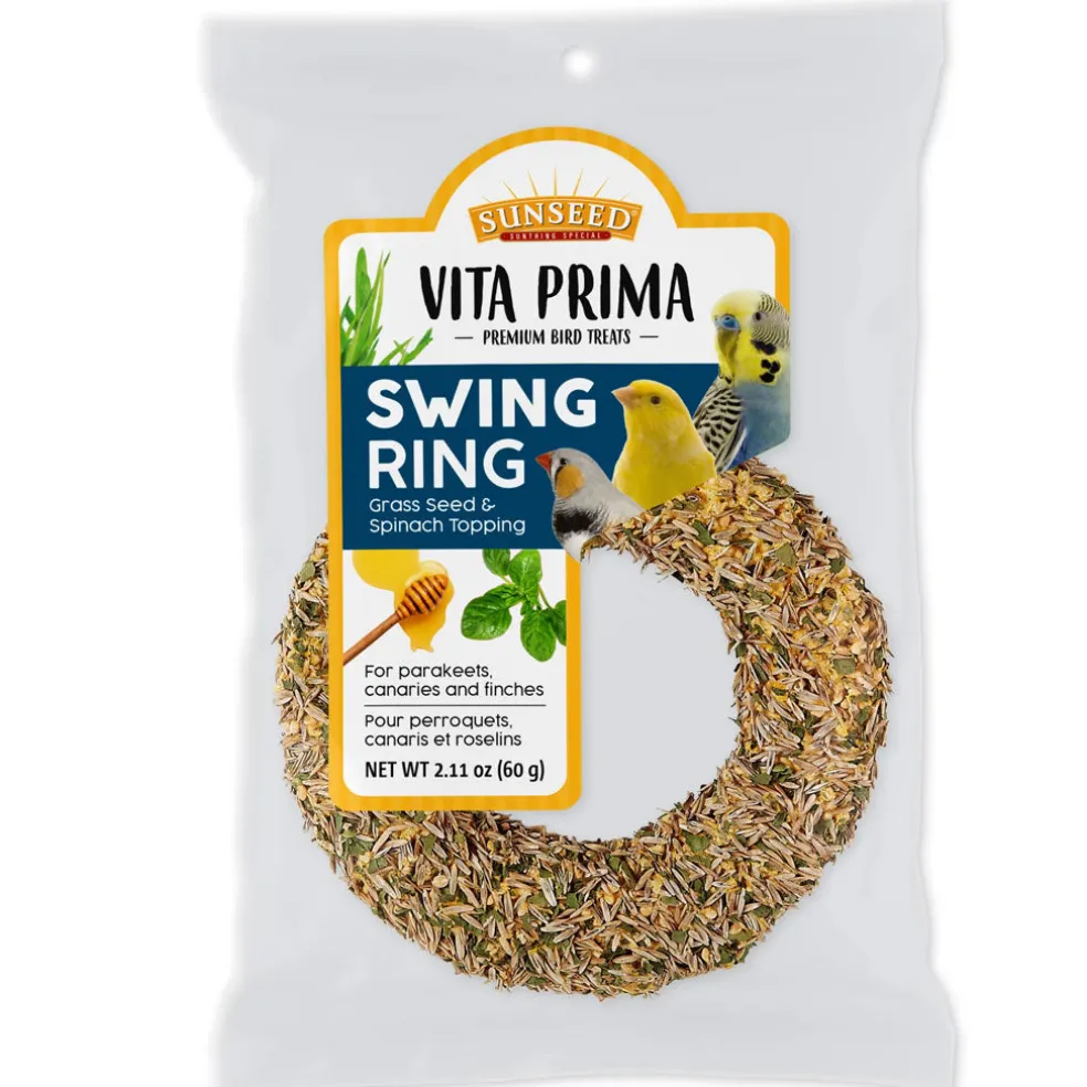Sunseed Vita Prima Swing Ring Grass Seed Spinach Topping Bird Treats, 2.11-oz