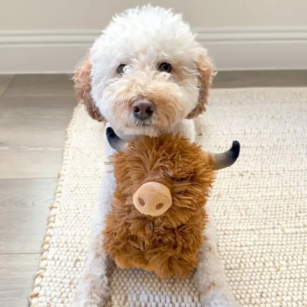 Tall Tails Plush Highland Cow Dog Toy, 8"