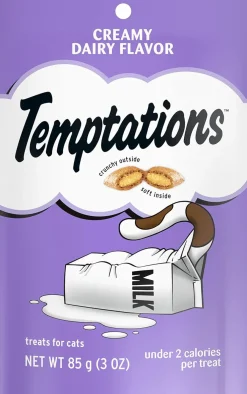 Temptations Classics Creamy Dairy Flavor Soft & Crunchy Treats for Cats