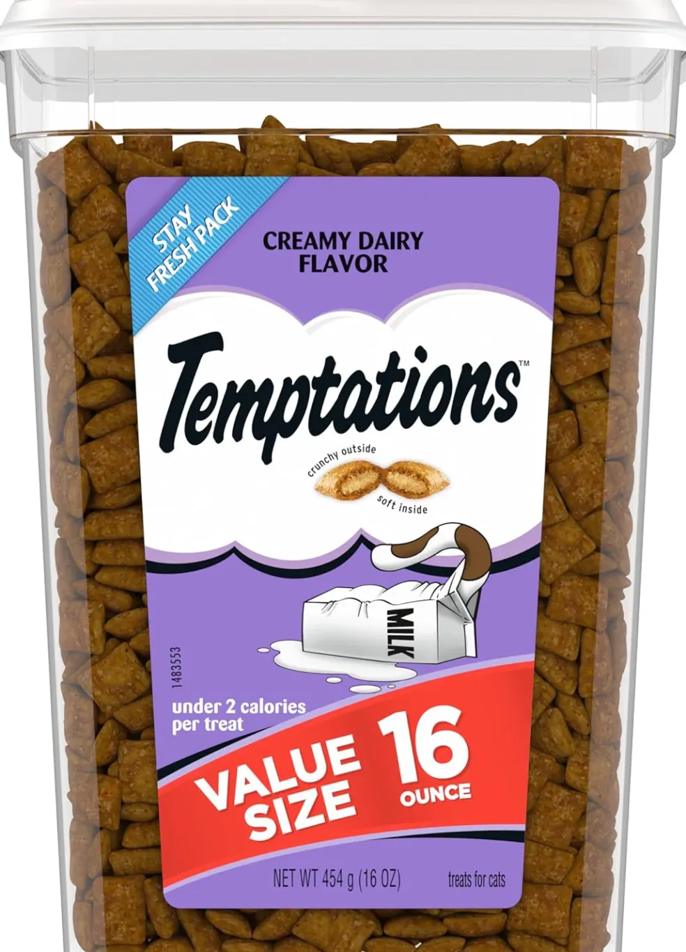 Temptations Classics Creamy Dairy Flavor Soft & Crunchy Treats for Cats