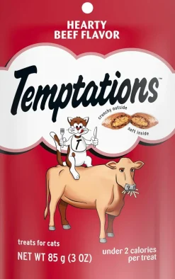 Temptations Classics Hearty Beef Flavor Soft & Crunchy Treats for Cats