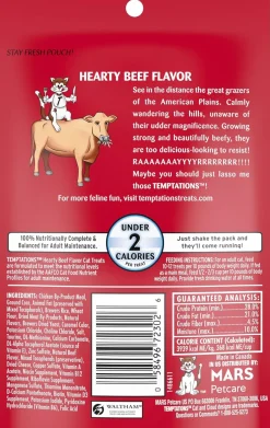 Temptations Classics Hearty Beef Flavor Soft & Crunchy Treats for Cats