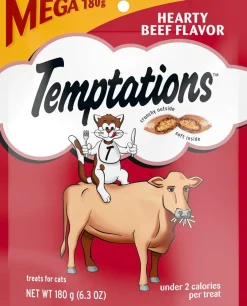 Temptations Classics Hearty Beef Flavor Soft & Crunchy Treats for Cats