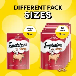 Temptations Classics Hearty Beef Flavor Soft & Crunchy Treats for Cats