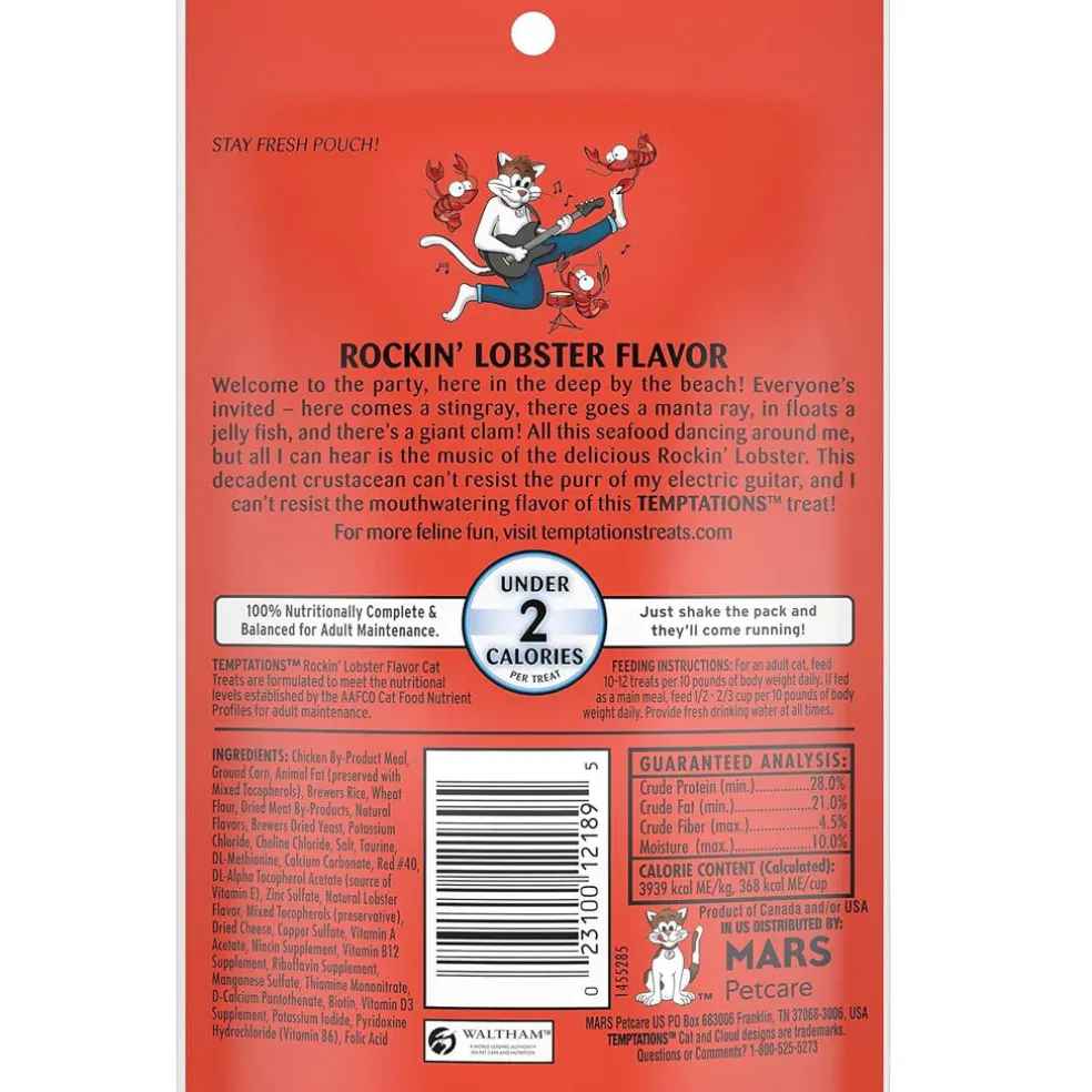 Temptations Classics Rockin' Lobster Flavor Soft & Crunchy Treats for Cats, 3-oz