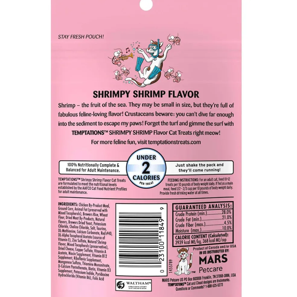 Temptations Classics Shrimpy Shrimp Flavor Soft & Crunchy Treats for Cats