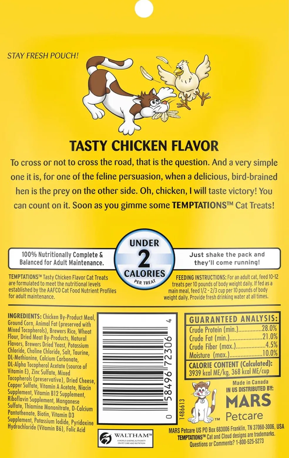 Temptations Classics Tasty Chicken Flavor Soft & Crunchy Cat Treats