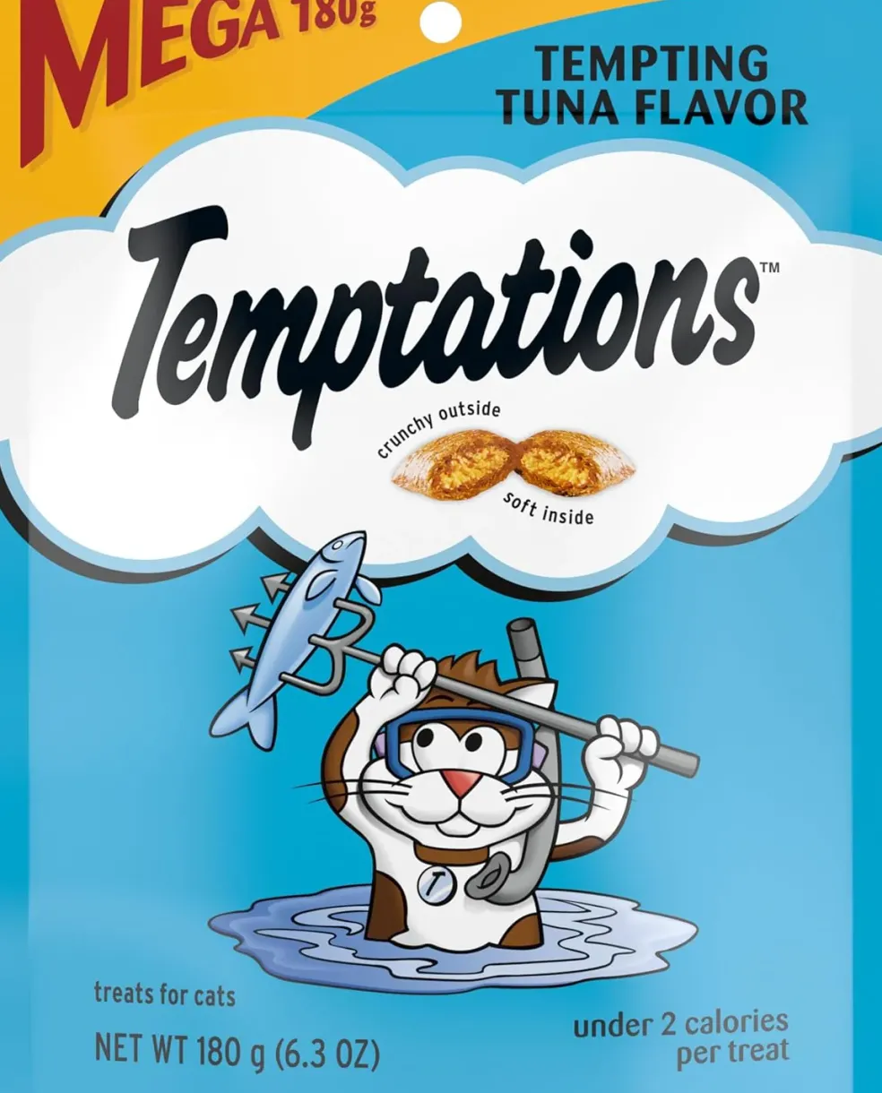 Temptations Classics Tempting Tuna Flavor Soft & Crunchy Treats for Cats, 6.3-oz
