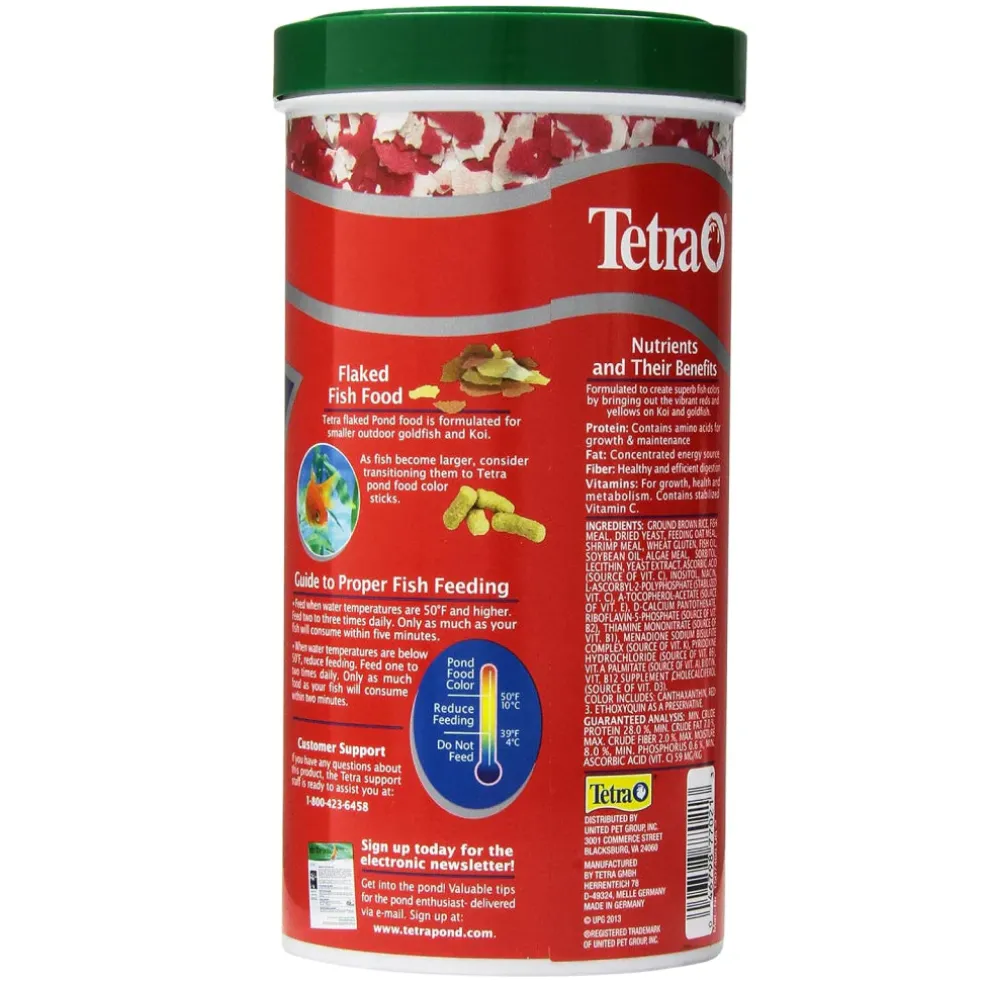 Tetra PondFood Color Enhancing Flakes for Koi & Goldfish (6 oz)