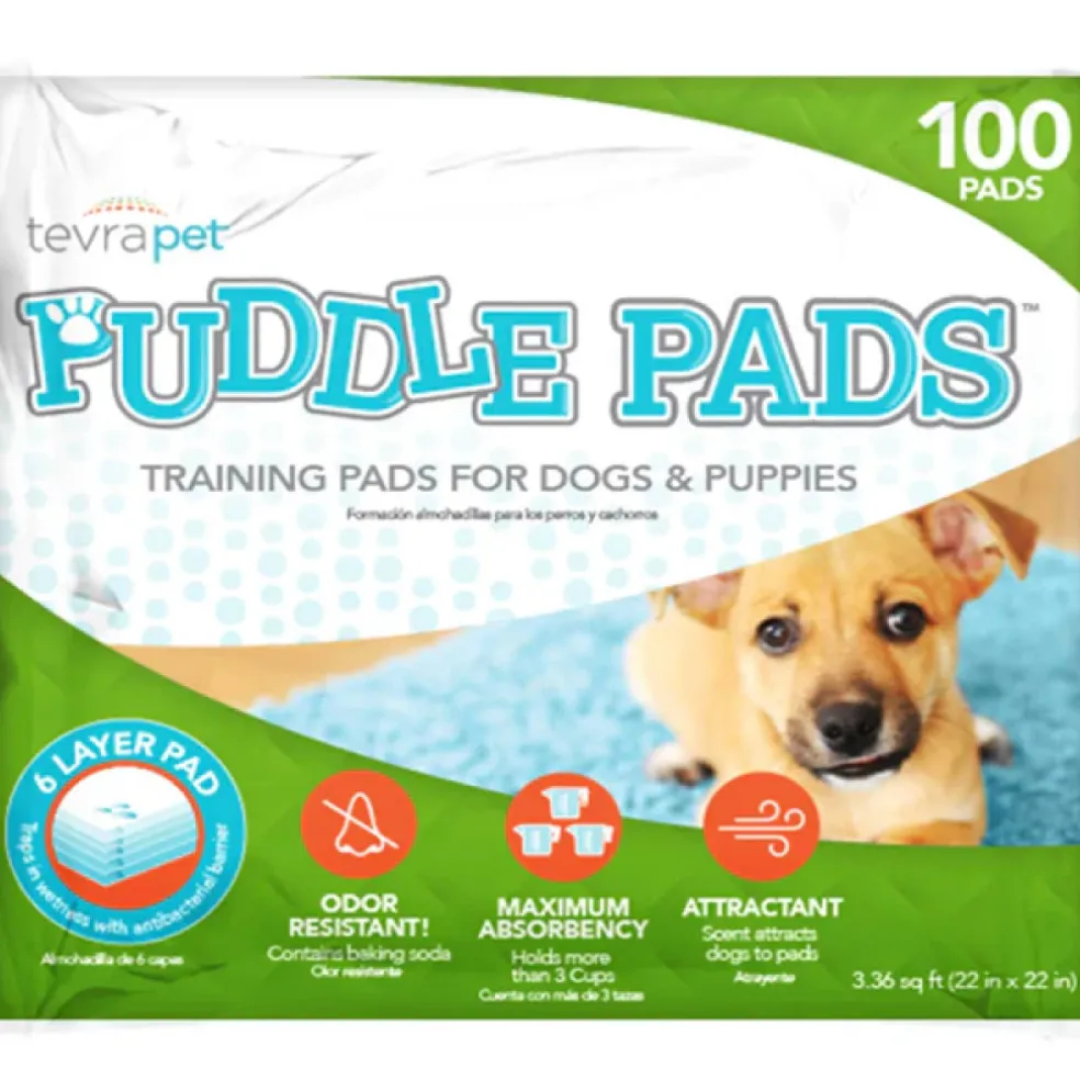 TevraPet Puddle Pads Dog Training Pads with Attractant Scent