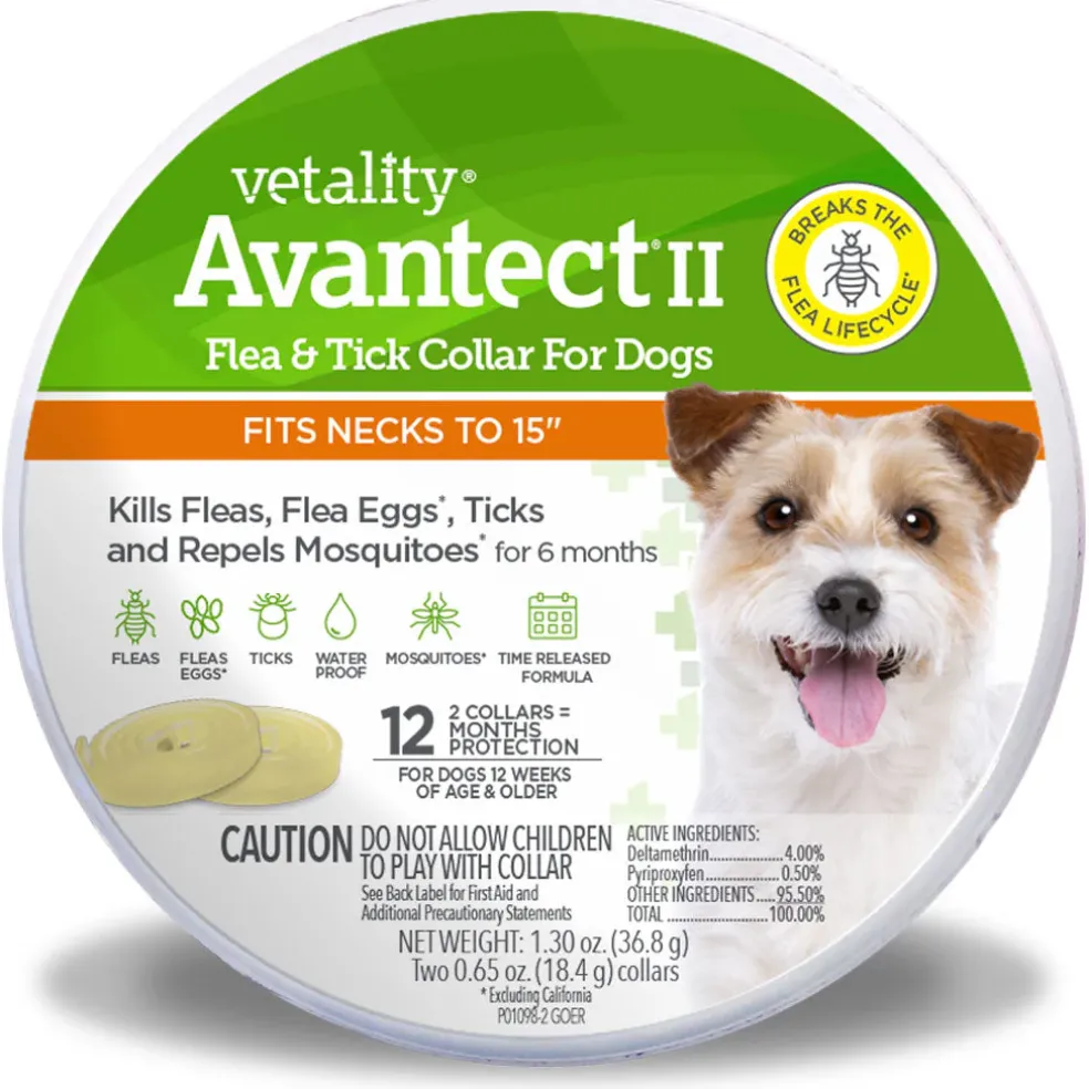 TevraPet Vetality Avantect II Flea & Tick Collar, 2 count