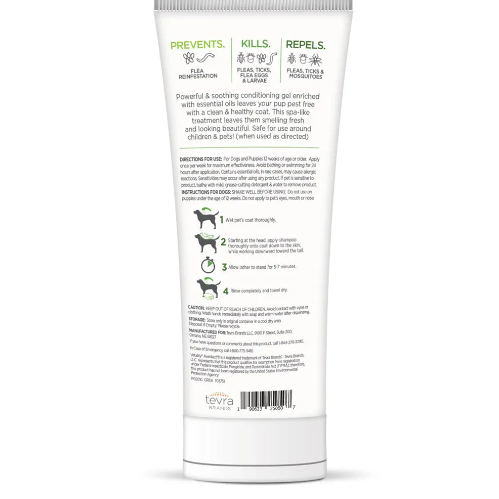 TevraPet Vetality Avantect II Flea & Tick Shampoo for Dogs, 8-oz