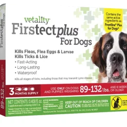 TevraPet Vetality Firstect Plus Flea & Tick Treatment for Dogs, 89-132 lbs