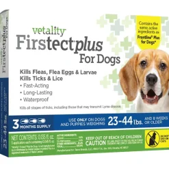 TevraPet Vetality Firstect Plus Flea & Tick Treatment for Dogs, 23-44 lbs