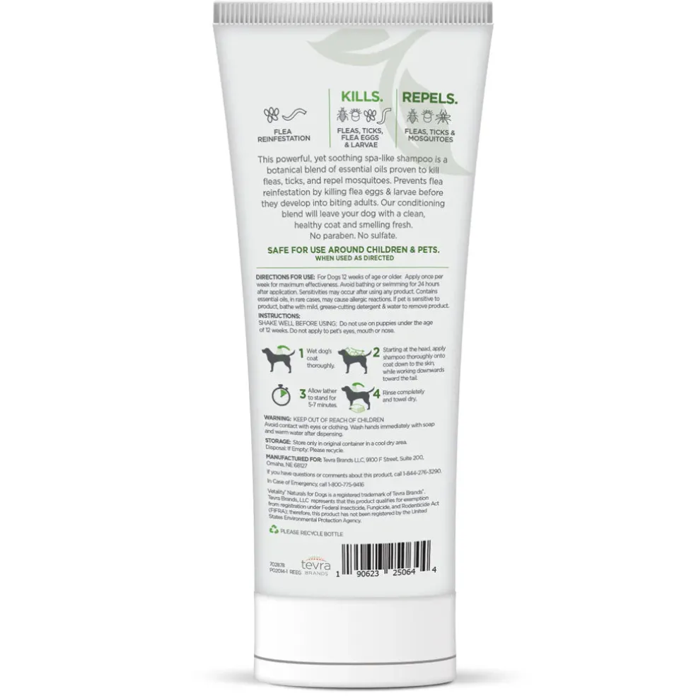 TevraPet Vetality Flea & Tick Conditioning Shampoo for Dogs, 8-oz