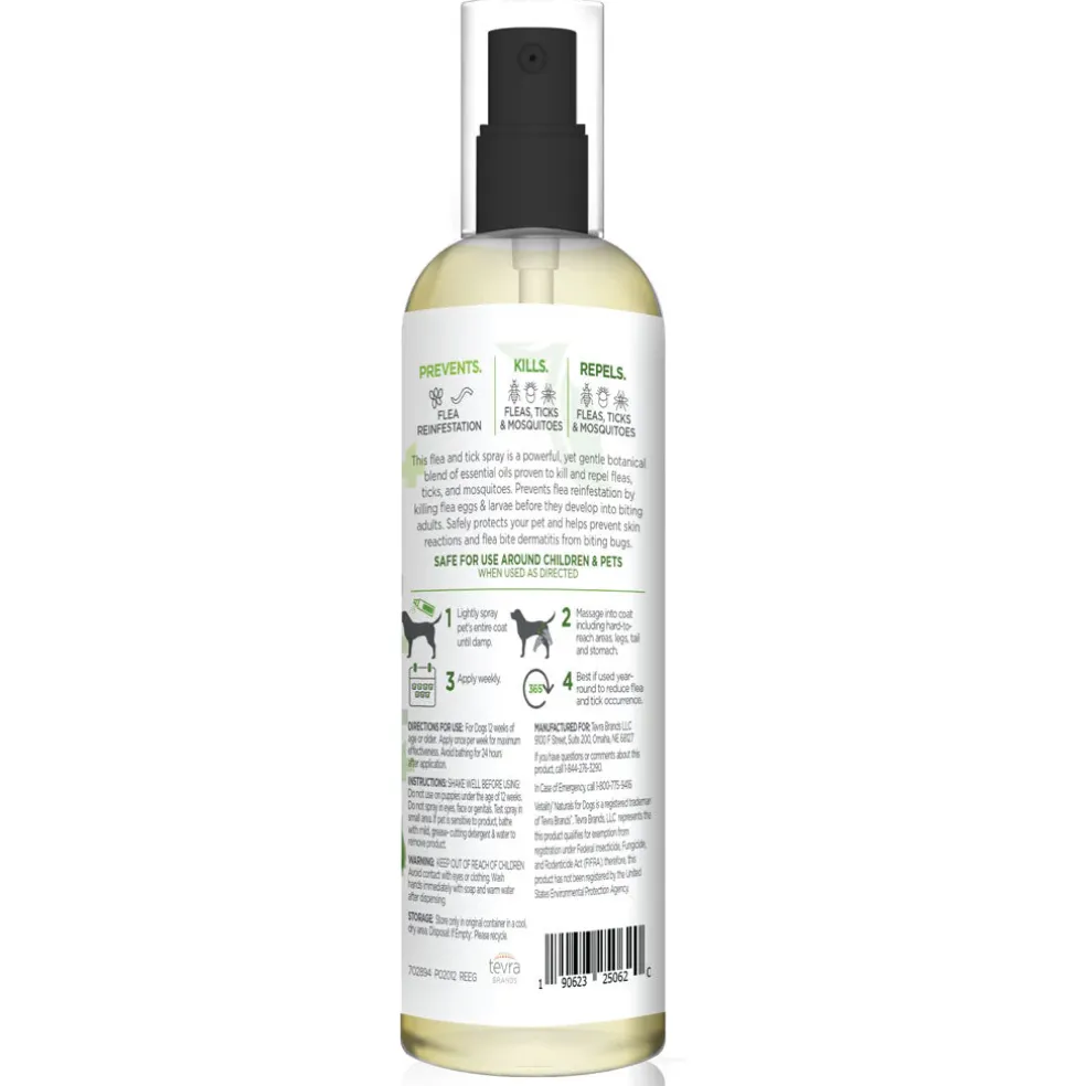TevraPet Vetality Flea & Tick Spray for Dogs & Puppies, 8-oz