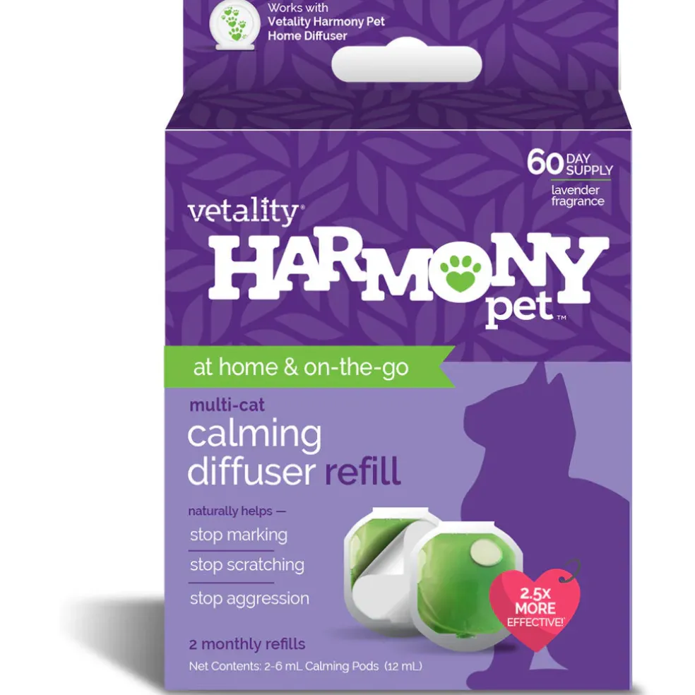 TevraPet Vetality Harmony Pet Calming Diffuser Refill for Cats, 2 count