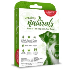 TevraPet Vetality Naturals Flea and Tick Topical for Dogs, 3-doses
