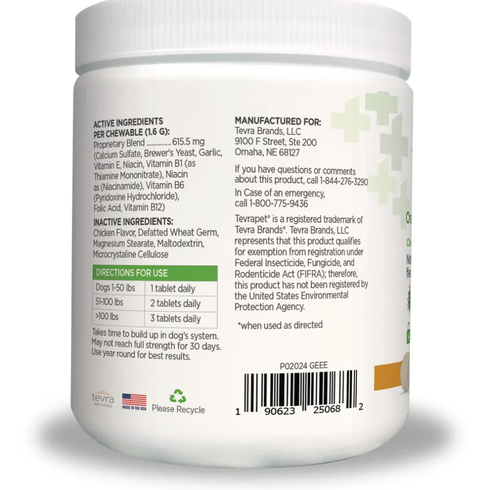 TevraPet Vetality Naturals Oral Flea & Tick Chews for Dogs, Chicken Flavor, 120 count