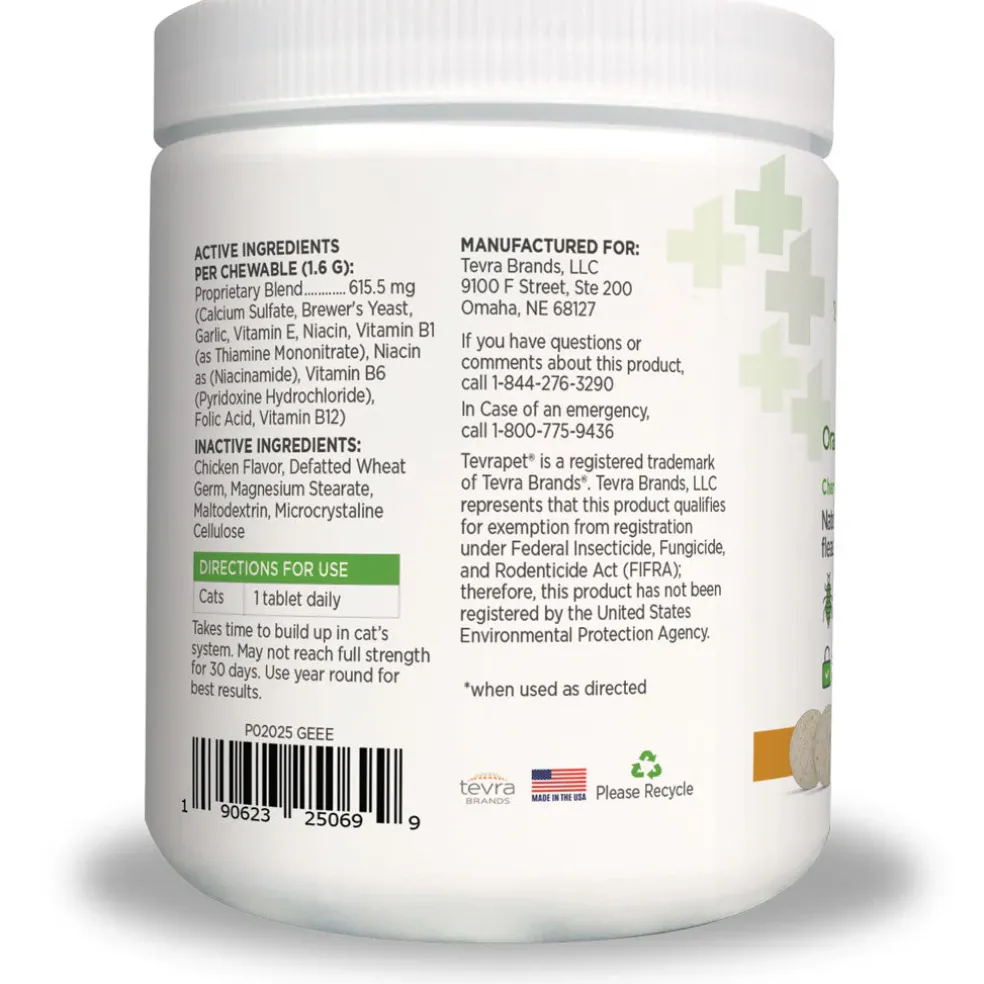 TevraPet Vetality Naturals Oral Flea & Tick Chews for Cats, Chicken Flavor, 120 count