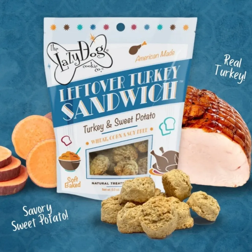 The Lazy Dog Cookie Co. Leftover Turkey Sandwich Turkey & Sweet Potato Treats For Dogs (5 oz)