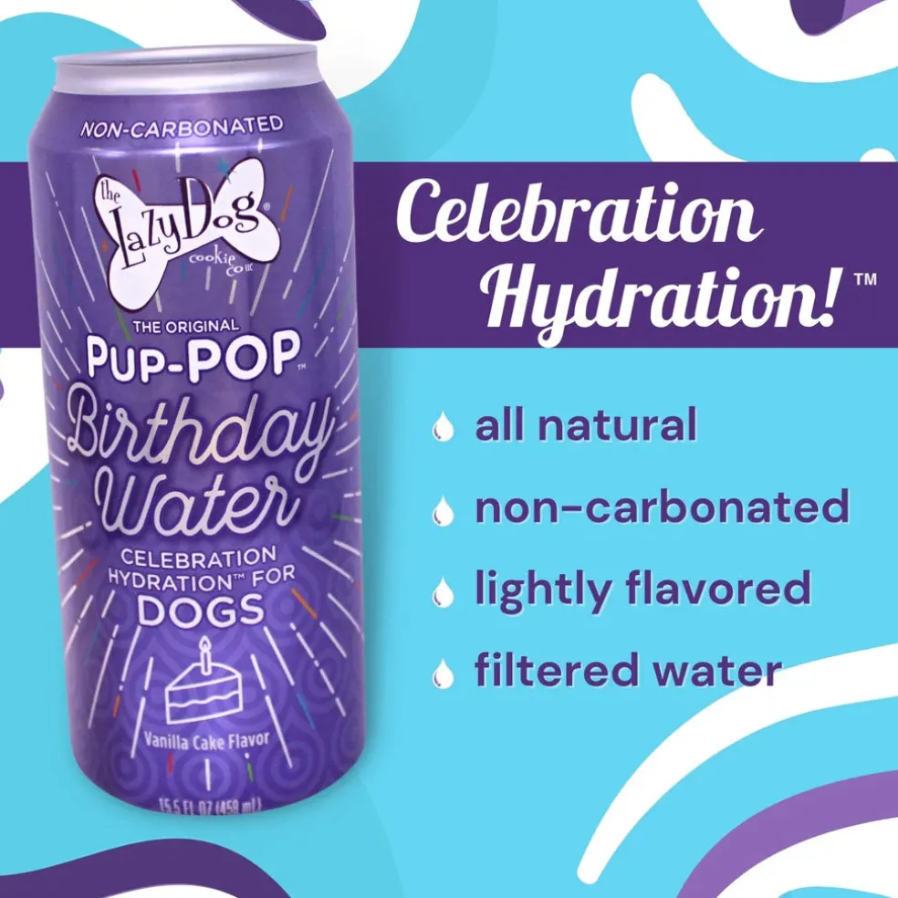 The Lazy Dog Cookie Co. Pup-Pop Birthday Water Vanilla Cake Flavor Dog Treat, 15.5-oz