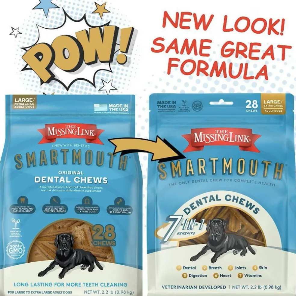 The Missing Link Smartmouth Dental Chews For Large & Extra Large Dogs (28 count)