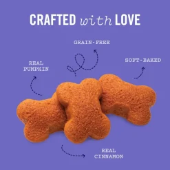 Three Dog Bakery Grain Free Soft-Baked Pumpkin Flavored Woofers Treats For Dogs (13 oz)