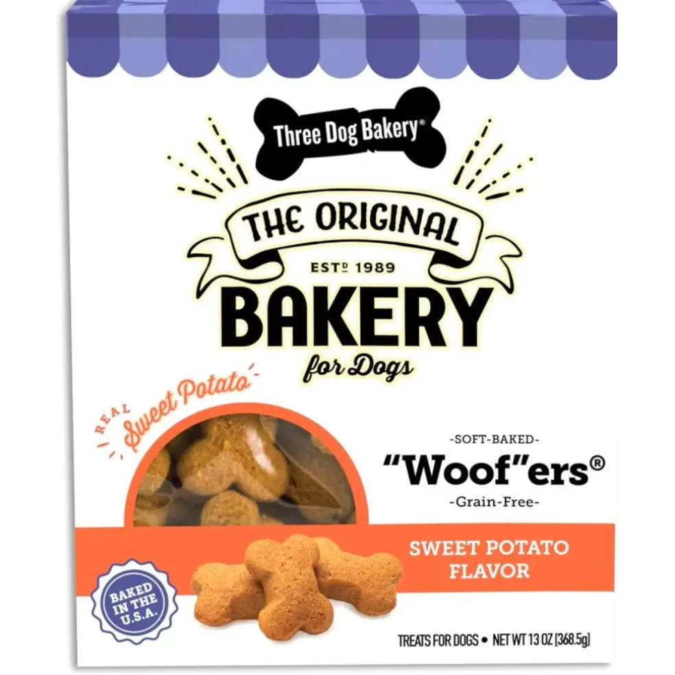 Three Dog Bakery Soft Baked Woofers Sweet Potato Treats For Dogs (13 oz)