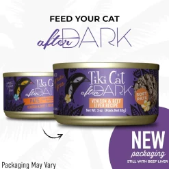 Tiki Cat After Dark Venison Pate Grain-Free Wet Food for Cats (3 oz x 12 cans)