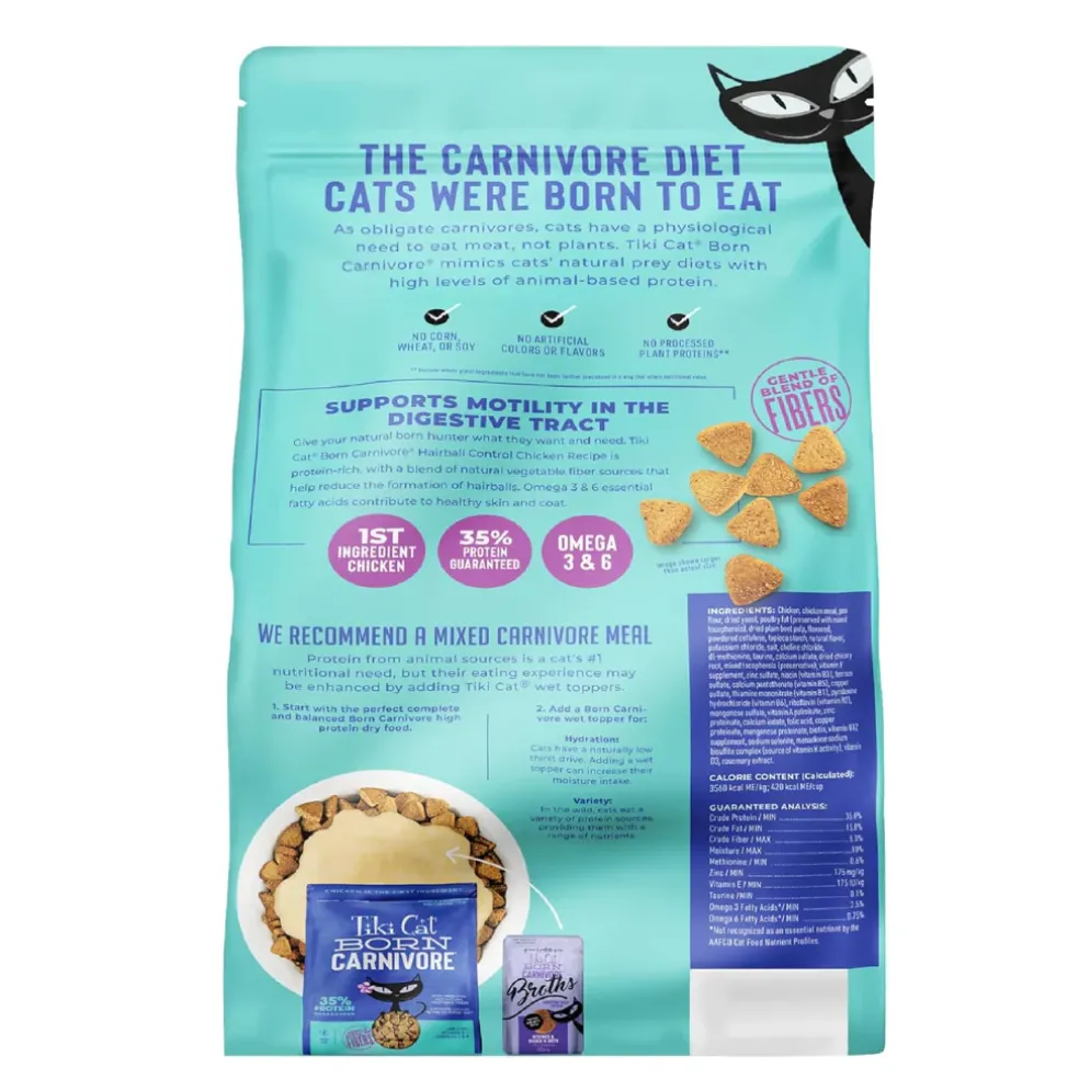Tiki Cat Born Carnivore Hairball Control Chicken Recipe Dry Cat Food