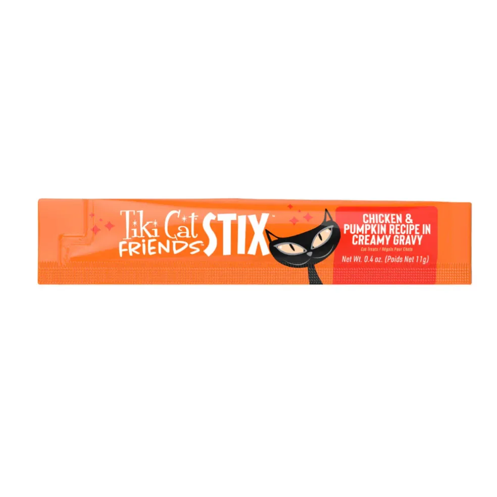 Tiki Cat Friends Stix Chicken & Pumpkin Recipe in Creamy Gravy Lickable Cat Treats (0.4 oz x 4 servings)