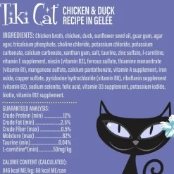 Tiki Cat Luau Lean Gelee Chicken and Duck Grain-Free Wet Food For Cats (2.8 oz x 12 Pouches)