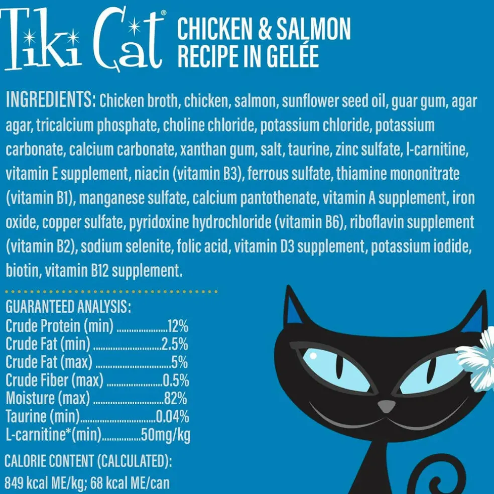 Tiki Cat Luau Lean Gelee Chicken and Salmon Grain-Free Wet Food For Cats (2.8 oz x 12 Pouches)