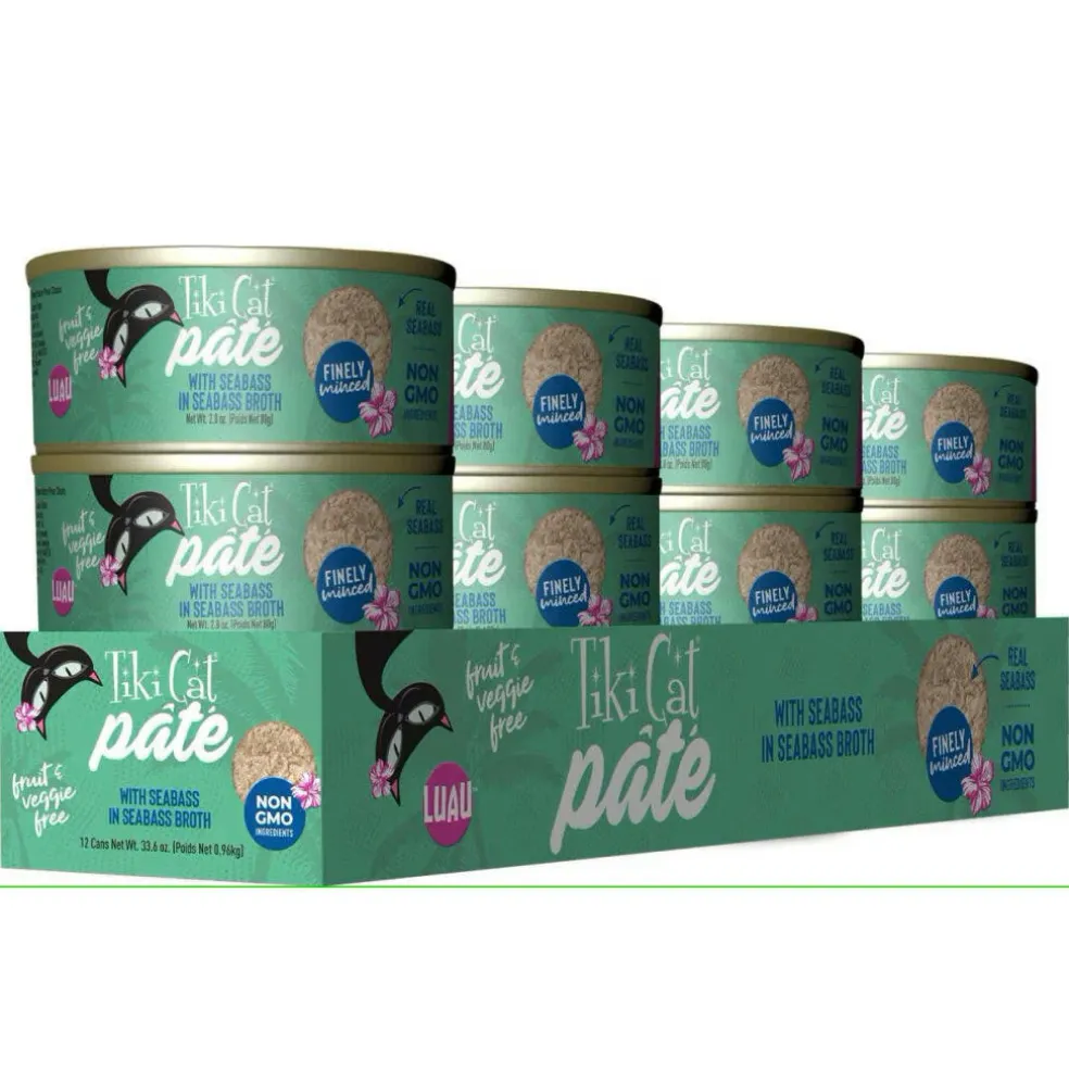 Tiki Cat Luau Seabass Pate Grain-Free Wet Food For Cats (2.8 oz x 12 cans)
