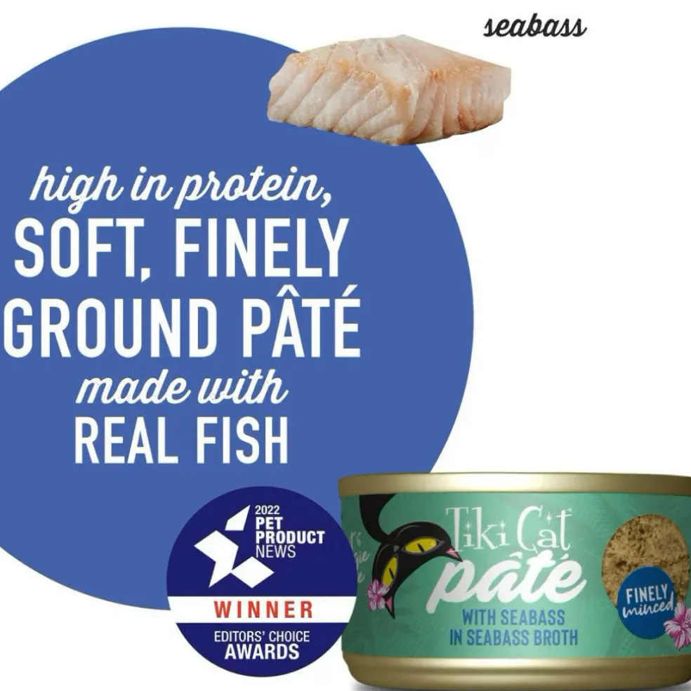 Tiki Cat Luau Seabass Pate Grain-Free Wet Food For Cats (2.8 oz x 12 cans)