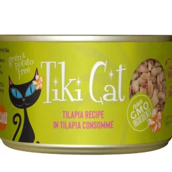 Tiki Cat Luau Tilapia in Tilapia Consomme Grain-Free Canned Food For Cats (6 oz x 8 cans)