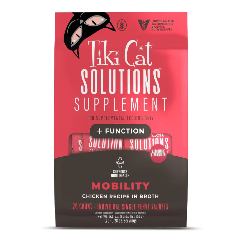Tiki Cat Solutions Supplement Mobility Chicken Recipe in Broth for Cats (0.28 oz x 20 sachets)