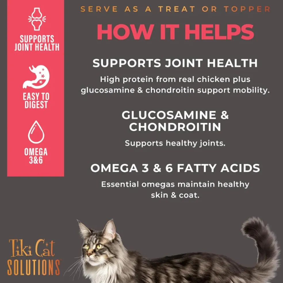 Tiki Cat Solutions Supplement Mobility Chicken Recipe in Broth for Cats (0.28 oz x 20 sachets)