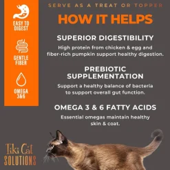 Tiki Cat Solutions Supplement Digestion Chicken & Egg Recipe in Broth for Cats (0.28 oz x 20 sachets)